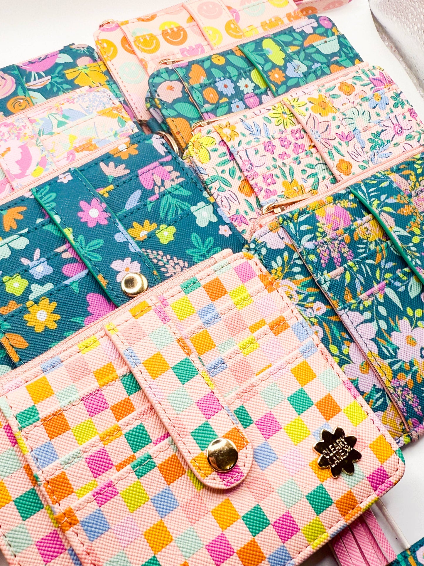 Wallet Keychain | Blush Rainbow Blooms