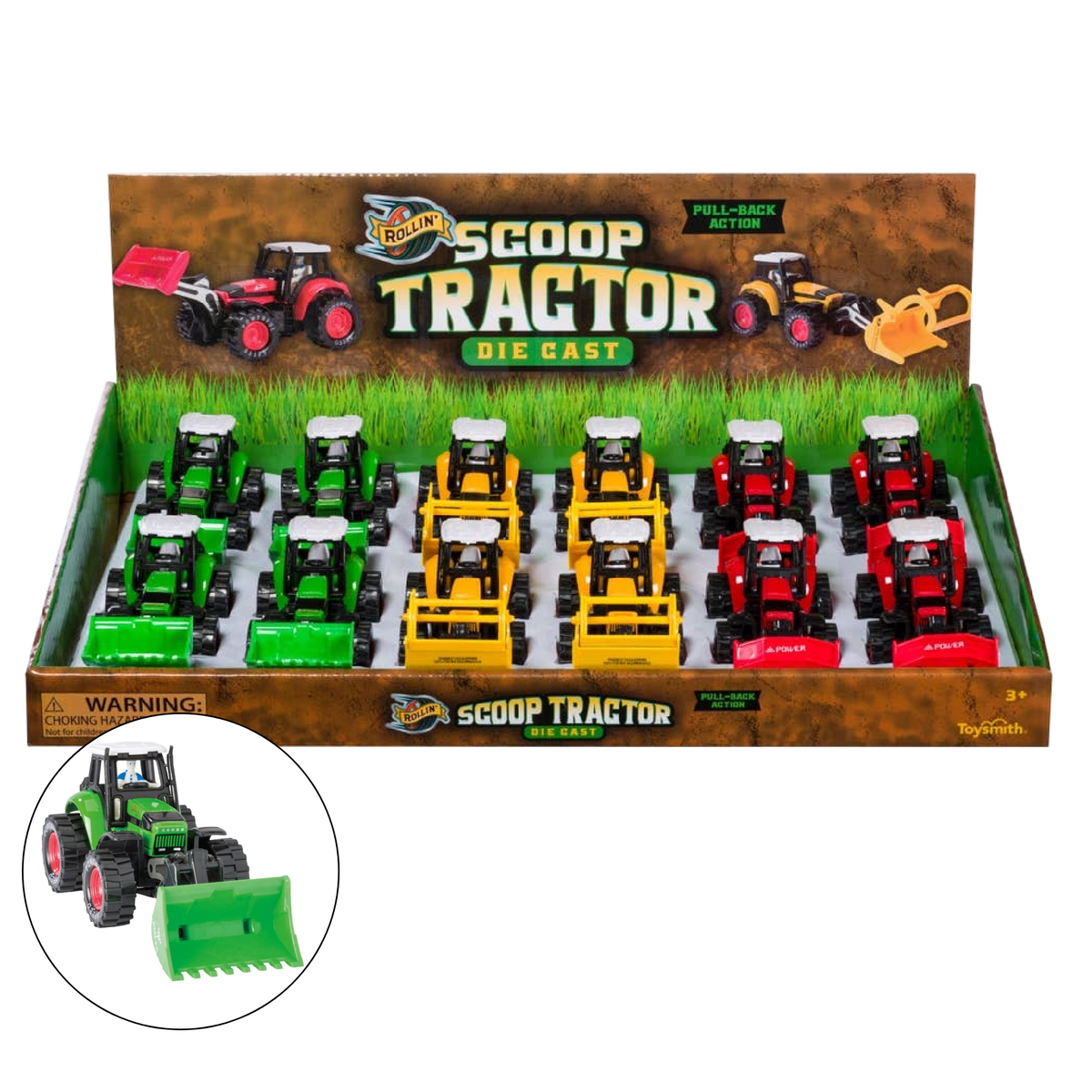Rollin' Scoop Tractor-Toy Tractor, Farm Toys, Die Cast