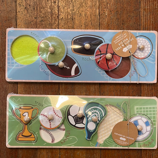 Mud Pie Sports Touch and Feel Knob Puzzles