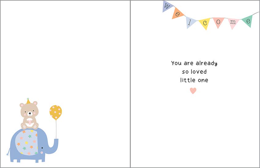 Baby Greeting Card - Welcome Baby Friends