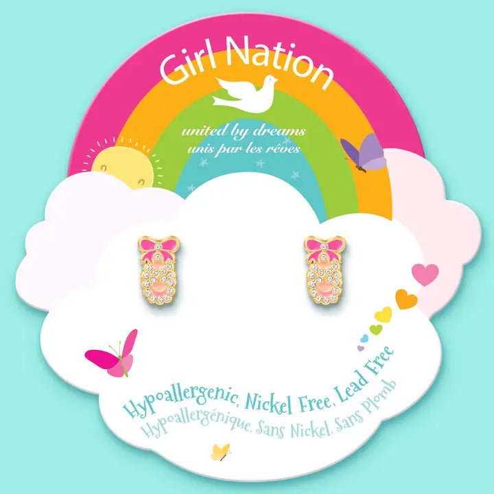 Girl Nation Ballet Shoe Sparkle Earrings