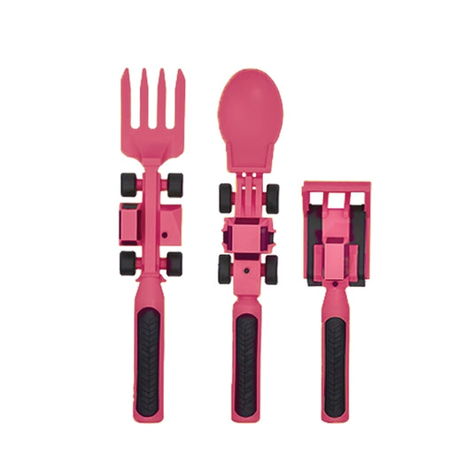 Constructive Eating - Set of 3 Pink Construction Utensils
