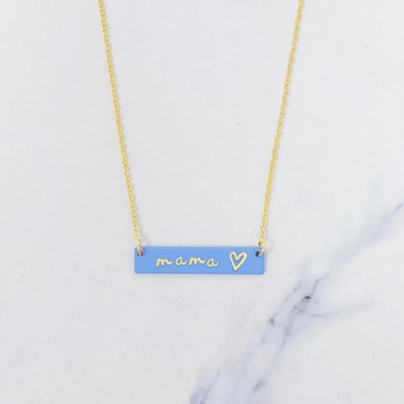 Ellison + Young Silver Mama Bar Necklace