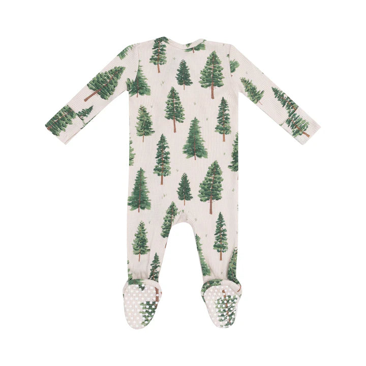 Angel Dear Rib Zipper Footie | Forest Trees