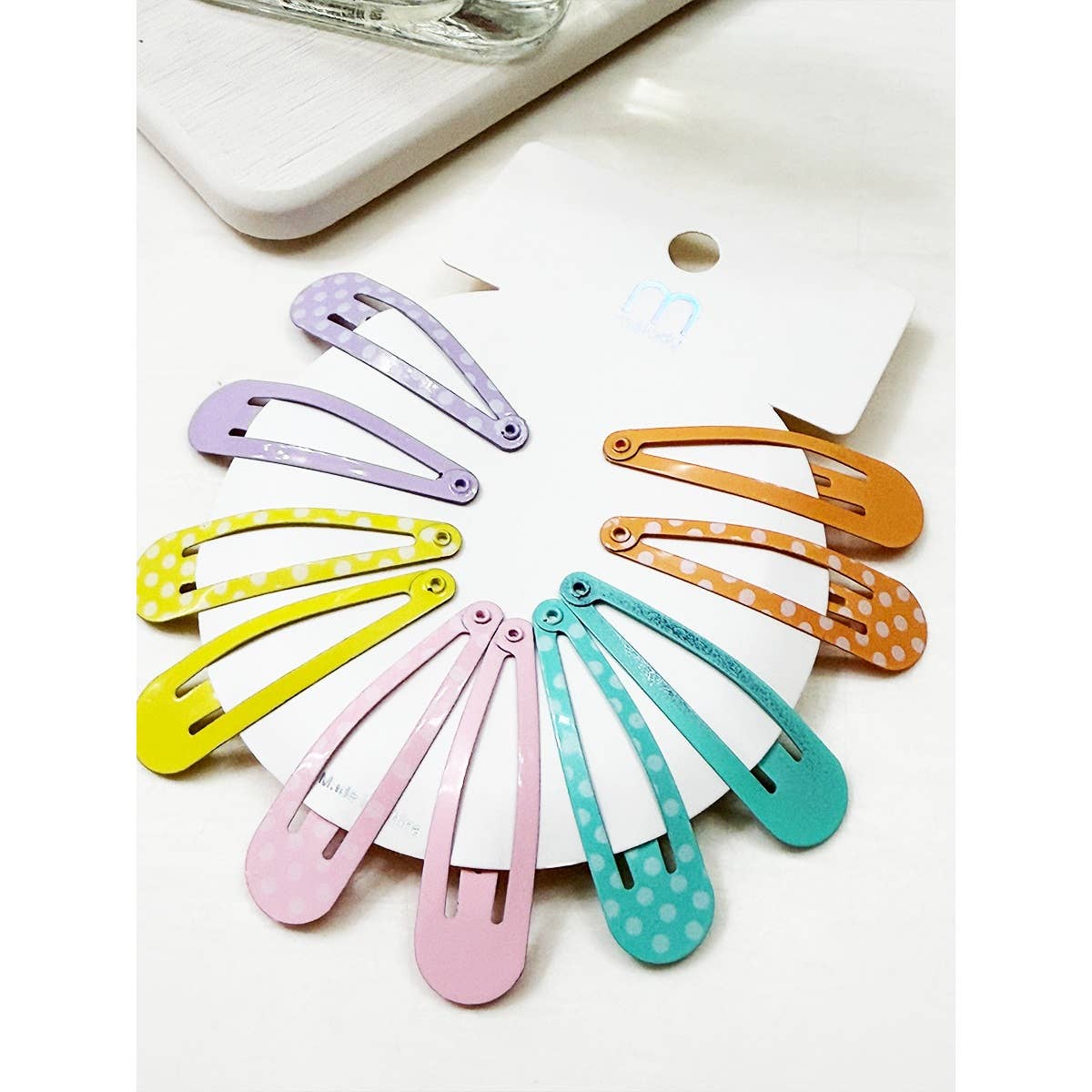 Variety Polkadot and Solid Mixed Snap Clip Set
