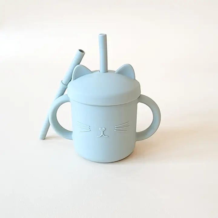 Silicone Meow Double Handle Cat Cup