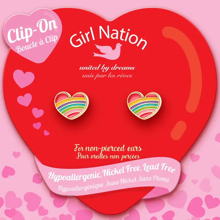 Girl Nation Rainbow Hearts Earrings