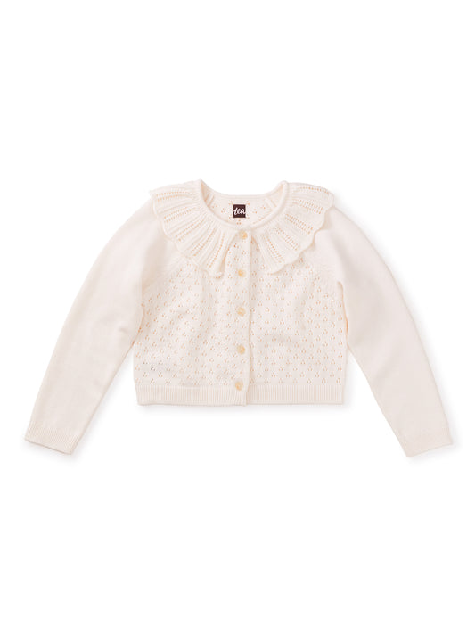 Tea Collared Pointelle Cardigan