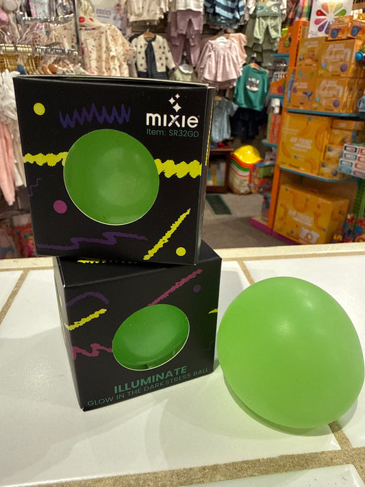 mixie illuminate glow in the dark stress ball
