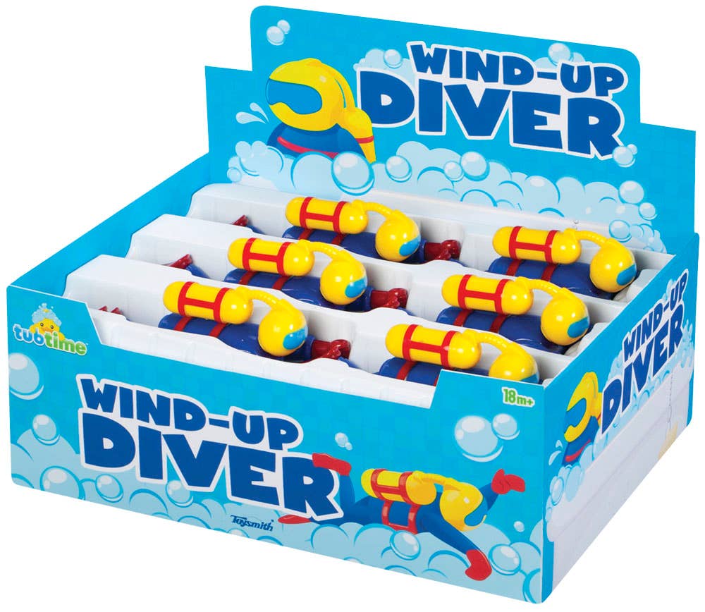 Tub Time - 7.5" Wind Up Diver, Bath, Pool, Beach