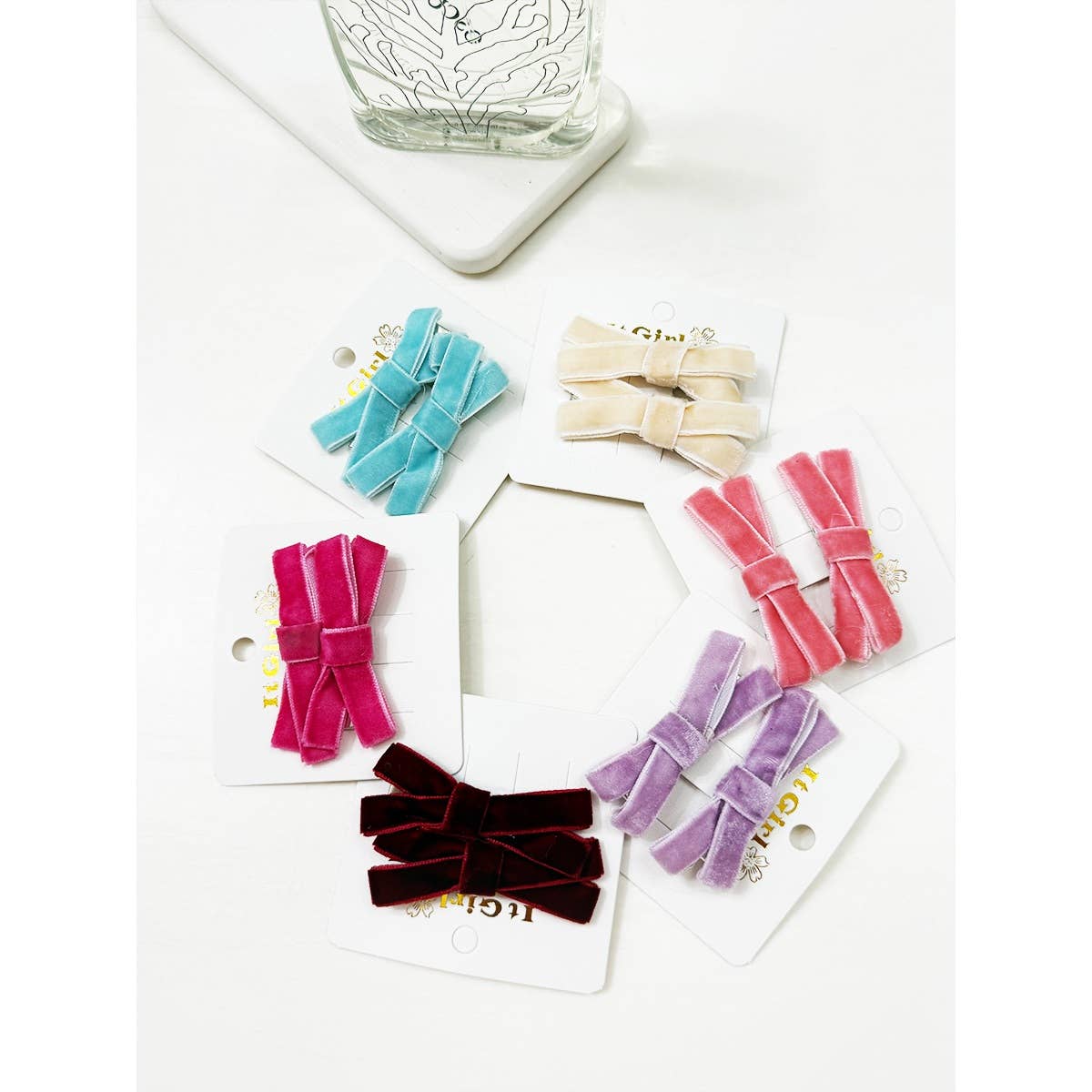 Velvet DUO Mini Bow Clips
