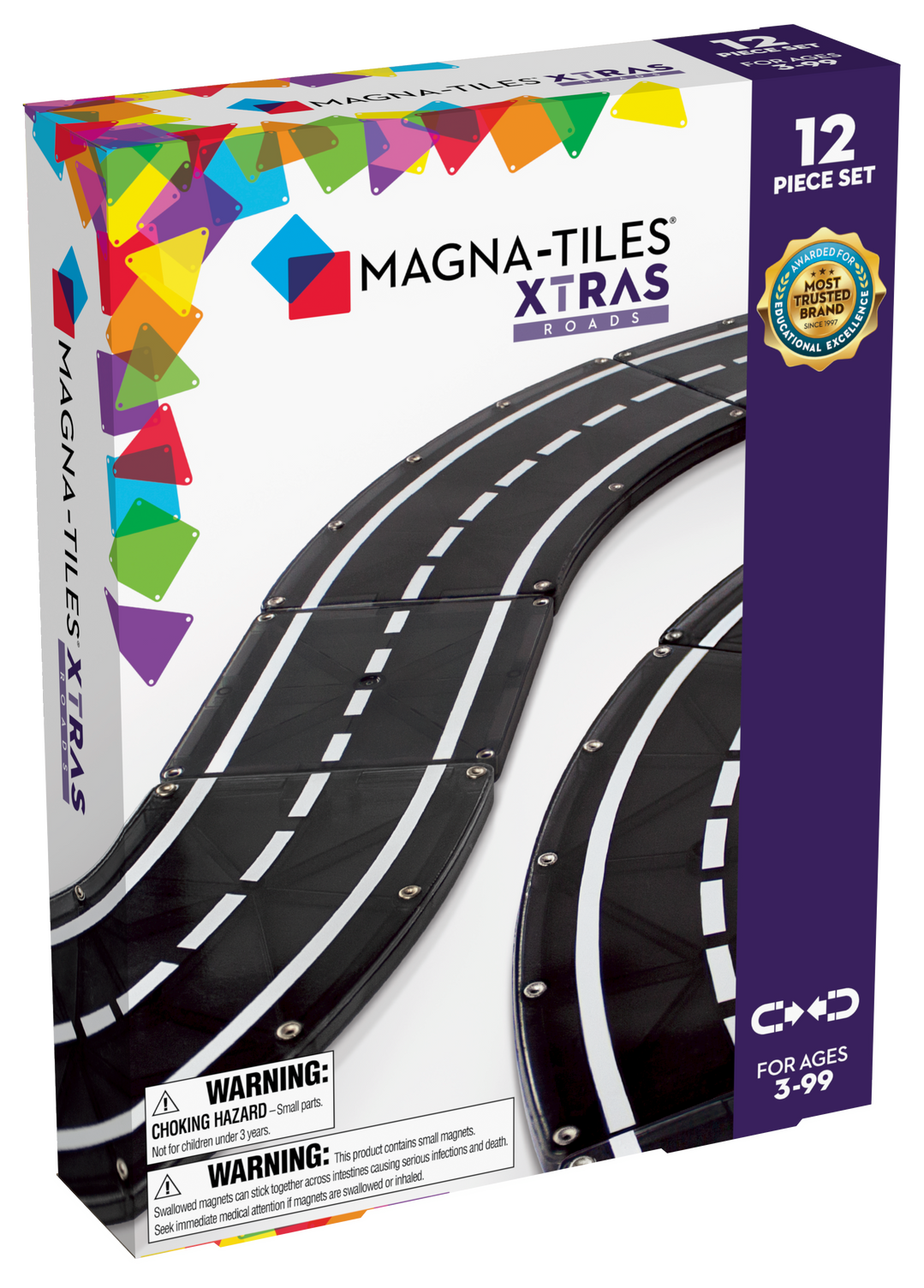 Magna-Tiles Xtras: Roads 12-Piece Set