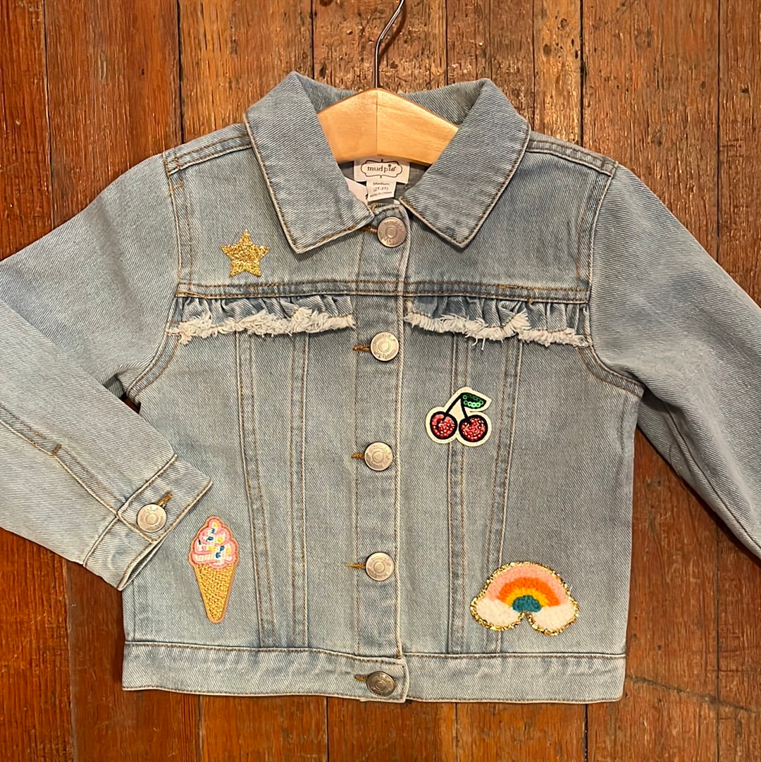 Mud Pie Ruffle Patch Jean Jacket