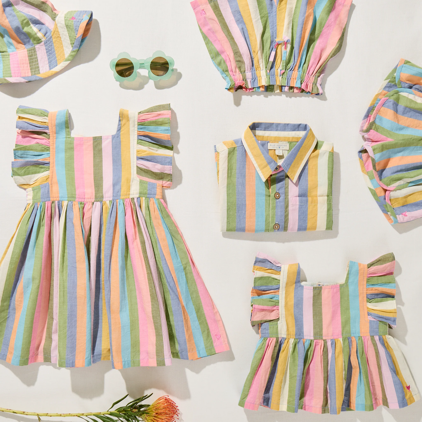 Pink Chicken Baby Girls Elsie 2-Piece | Parade Stripe