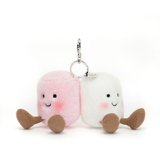 Jellycat Amuseable Pink and White Marshmallows Bag Charm