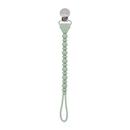 Itzy Ritzy Sweetie Strap Silicone One-Piece Pacifier Clip - Agave Bead