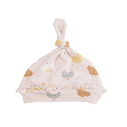 Angel Dear Chickens Knotted Hat - Pink