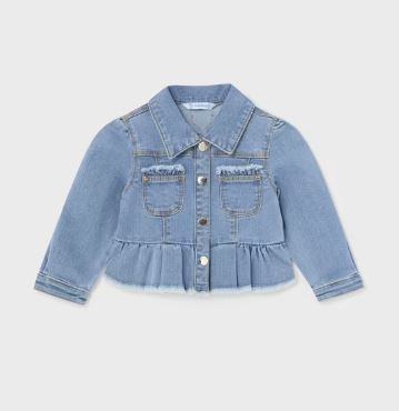 Mayoral Baby Girl Ruffled Denim Jacket