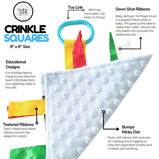Baby Jack & Company Crinkle Square - Flowers