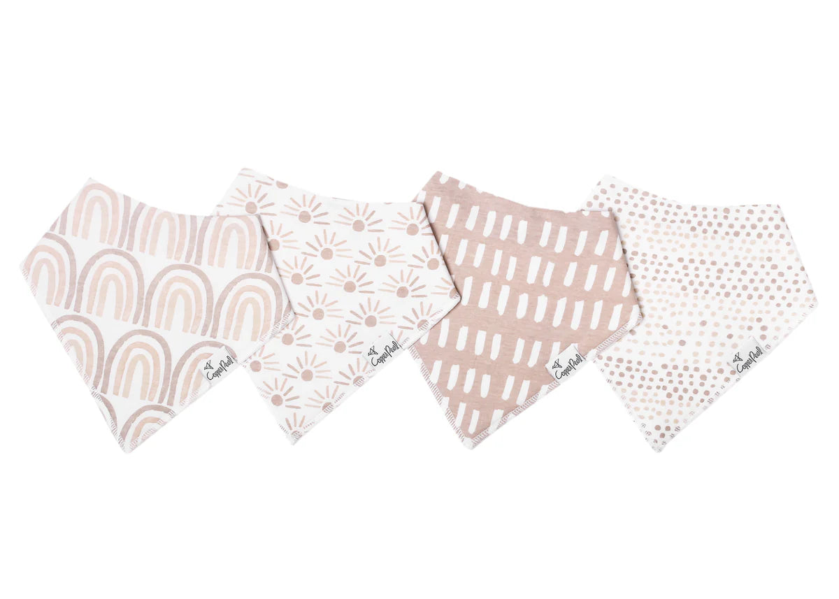 Copper Pearl Bandana Bibs- 4 Pack