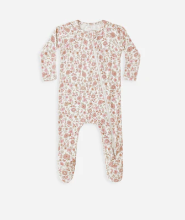 Quincy Mae Bamboo Zip Footie | Bloom