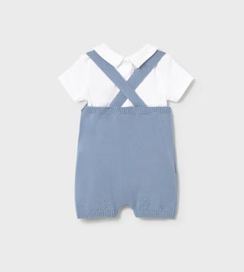 Mayoral Blue Knit Romper and Bodysuit