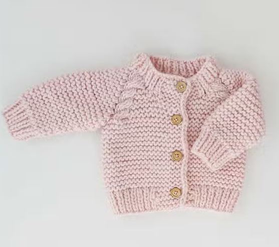 Huggalug Garter Stitch Cardigan BlushSweater