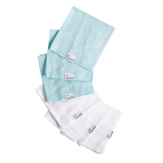 Copper Pearl Washcloth Set White/Blue
