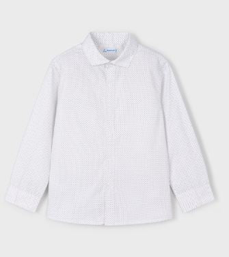 Mayoral Boys Long Sleeve White Pattern Button Down