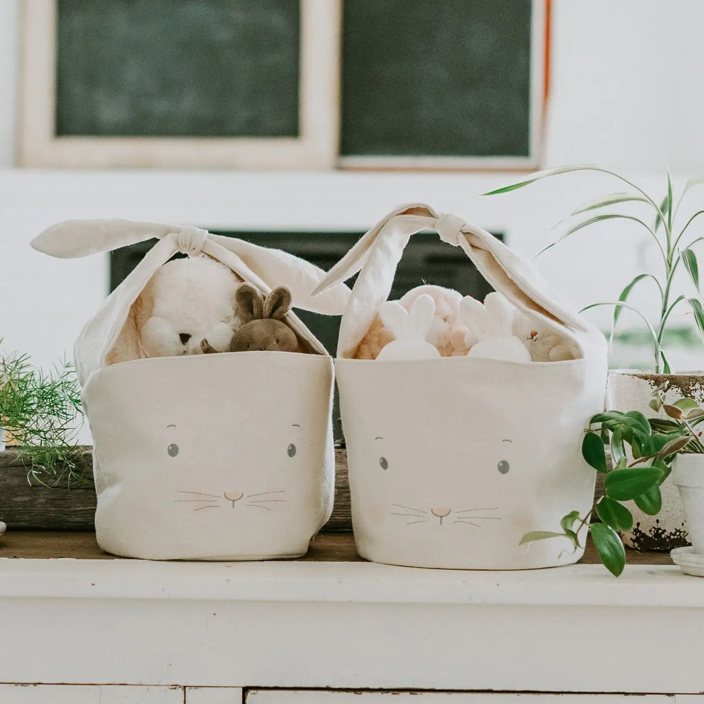Bun Bun Bunny Basket- Cream