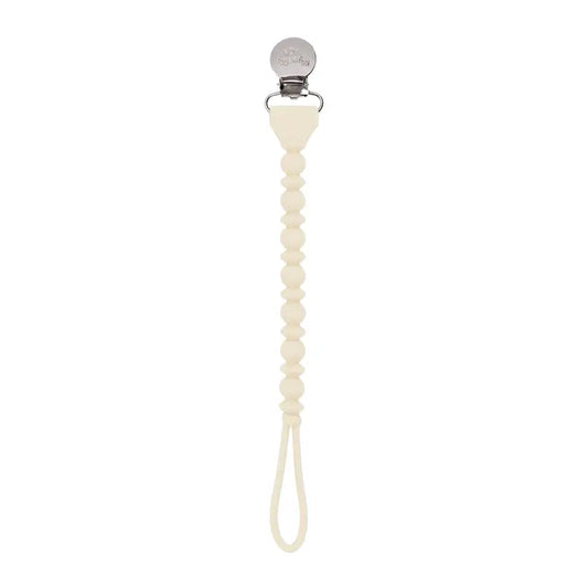 Itzy Ritzy Sweetie Strap Silicone One-Piece Pacifier Clip - Buttercream Bead