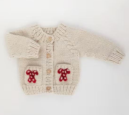 Huggalugs Candy Cane Cardigan Sweater