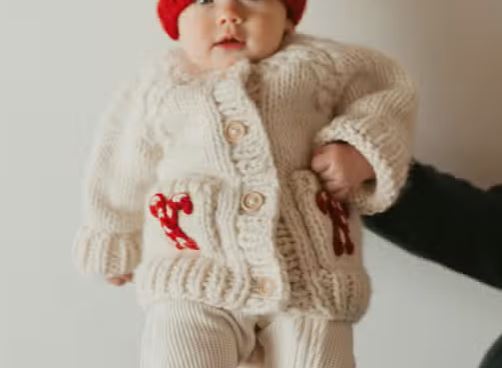 Huggalugs Candy Cane Cardigan Sweater