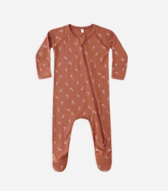 Quincy Mae Bamboo Zip Footie | Candy Cane