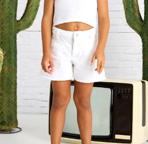 Mayoral White Frayed Hem Shorts