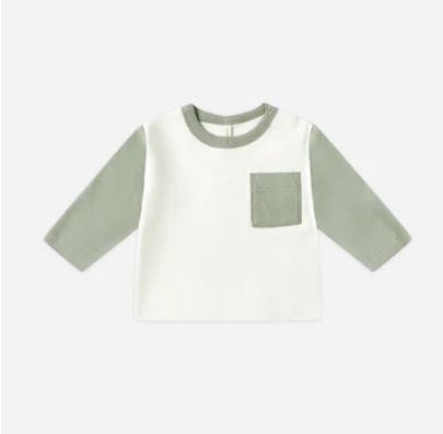 Quincy Mae Long Sleeve Raglan Top | Fern