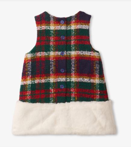 Hatley Celebration Toddler Faux Fur Trim Dress