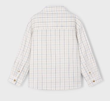 Mayoral Boys Long Sleeve White Check Button Down