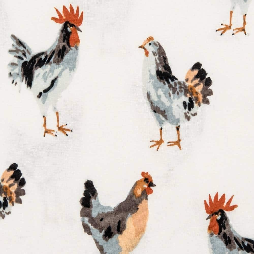 Milkbarn Organic Cotton Zipper Footed Pajama | Chickens