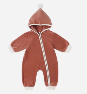 Quincy Mae Velour Zip Jumpsuit