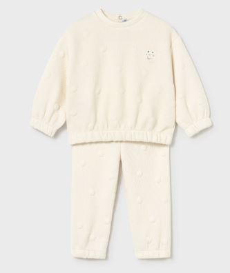 Mayoral Cream Cat Polka Dot Set