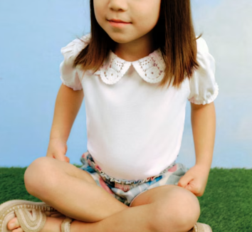 Mayoral Cream Crochet Collar T-Shirt