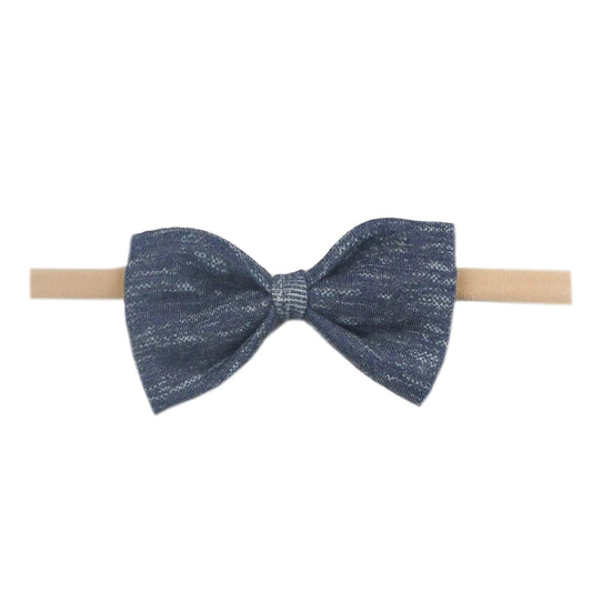 Copper Pearl Denim Bowtie Bow