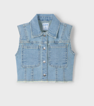 Mayoral Denim Frayed Vest