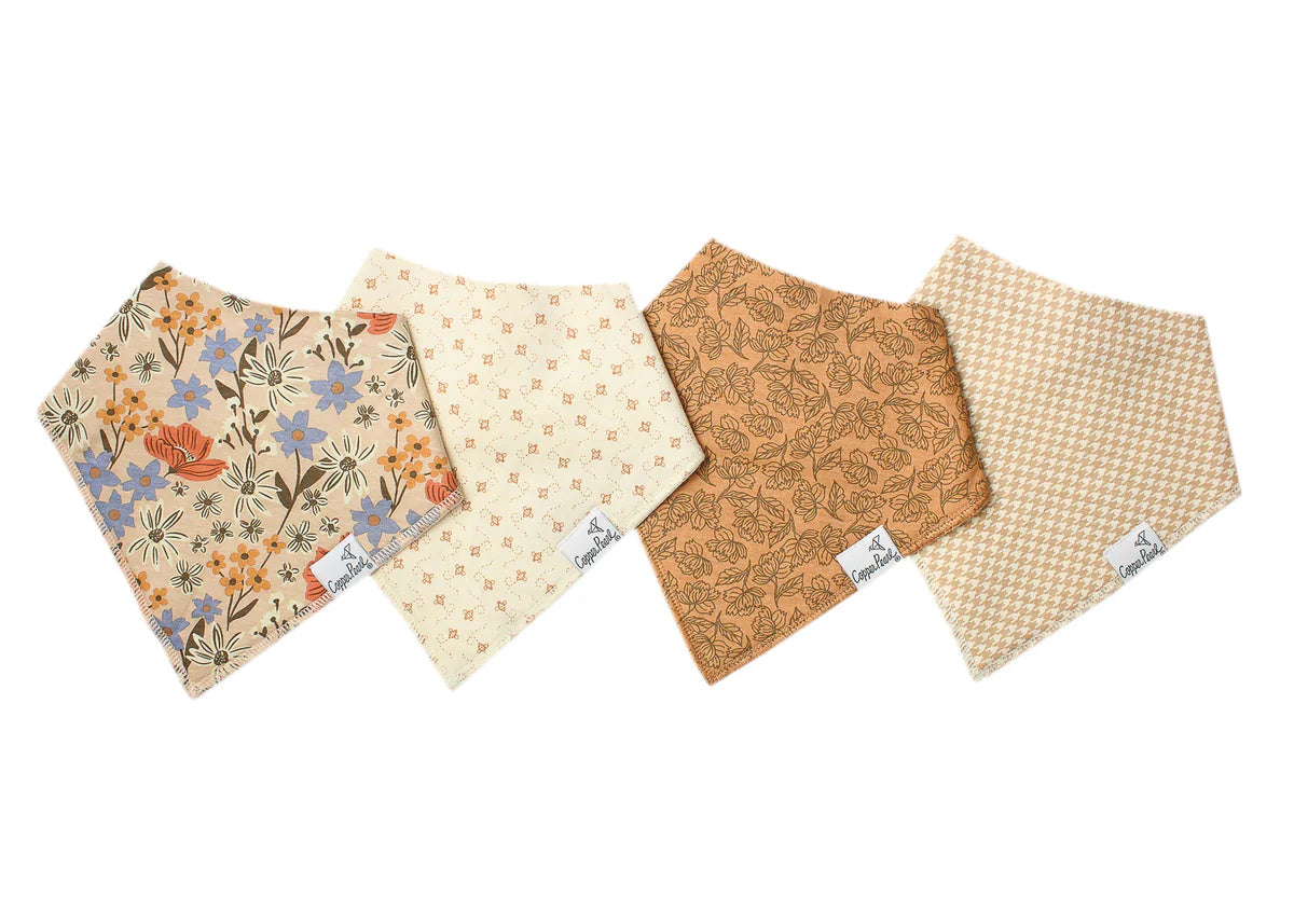 Copper Pearl Bandana Bibs- 4 Pack