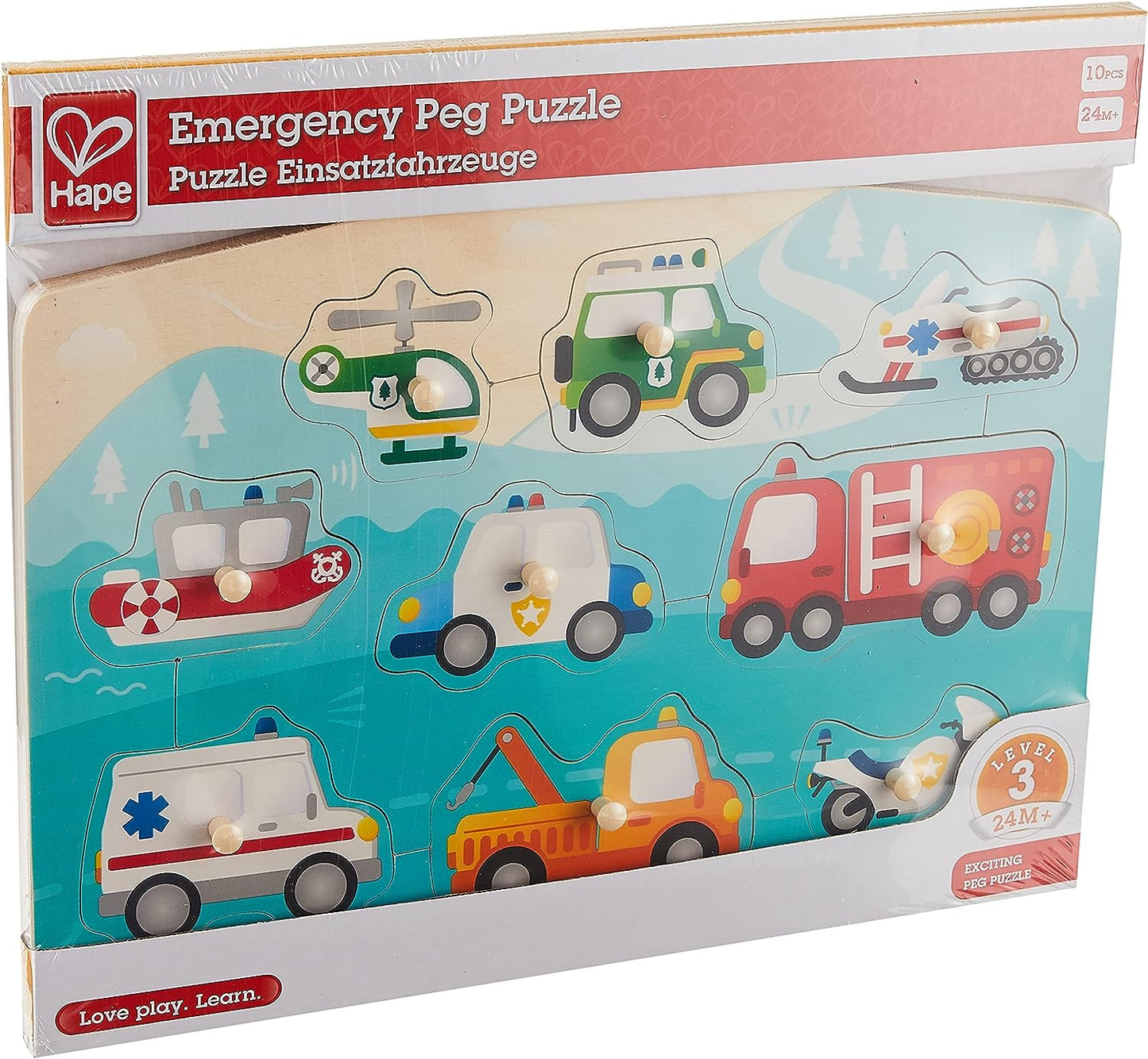 Hape Emergency Vehicles Peg Puzzle