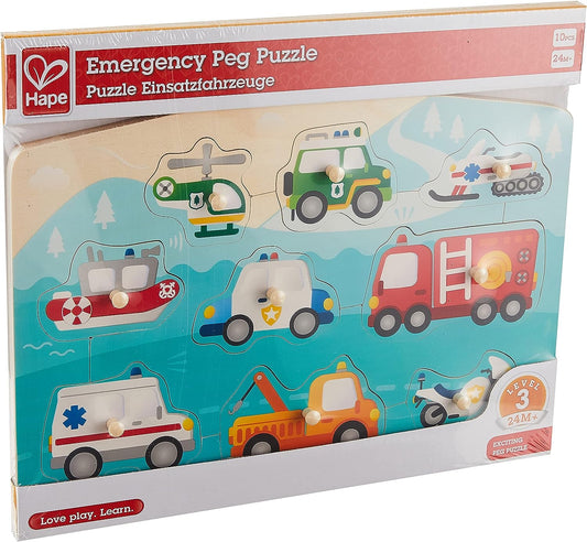 Hape Emergency Vehicles Peg Puzzle