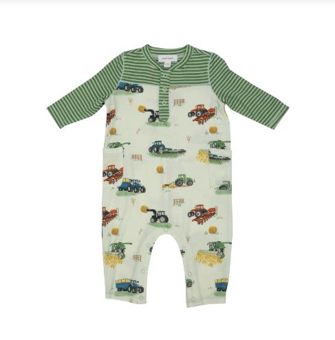 Angel Dear Long Sleeve Farm Machines Romper