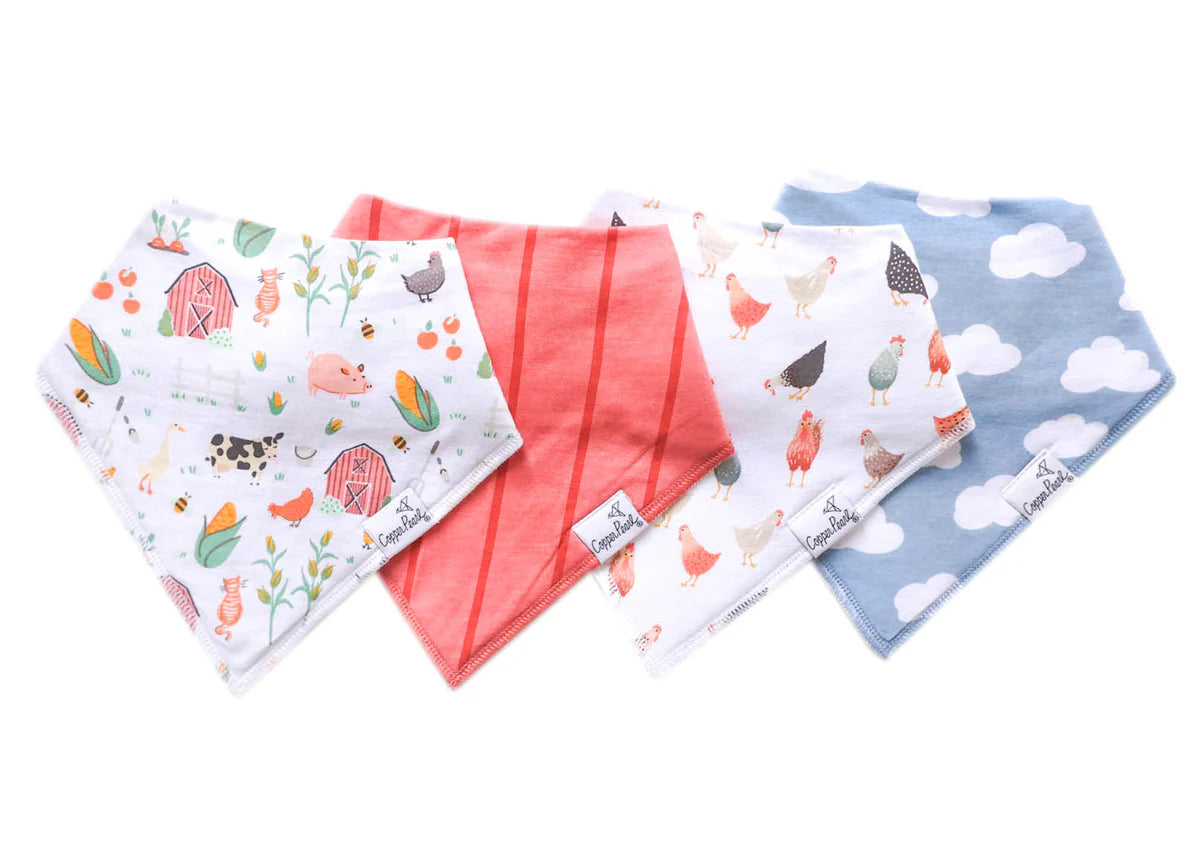 Copper Pearl Bandana Bibs- 4 Pack