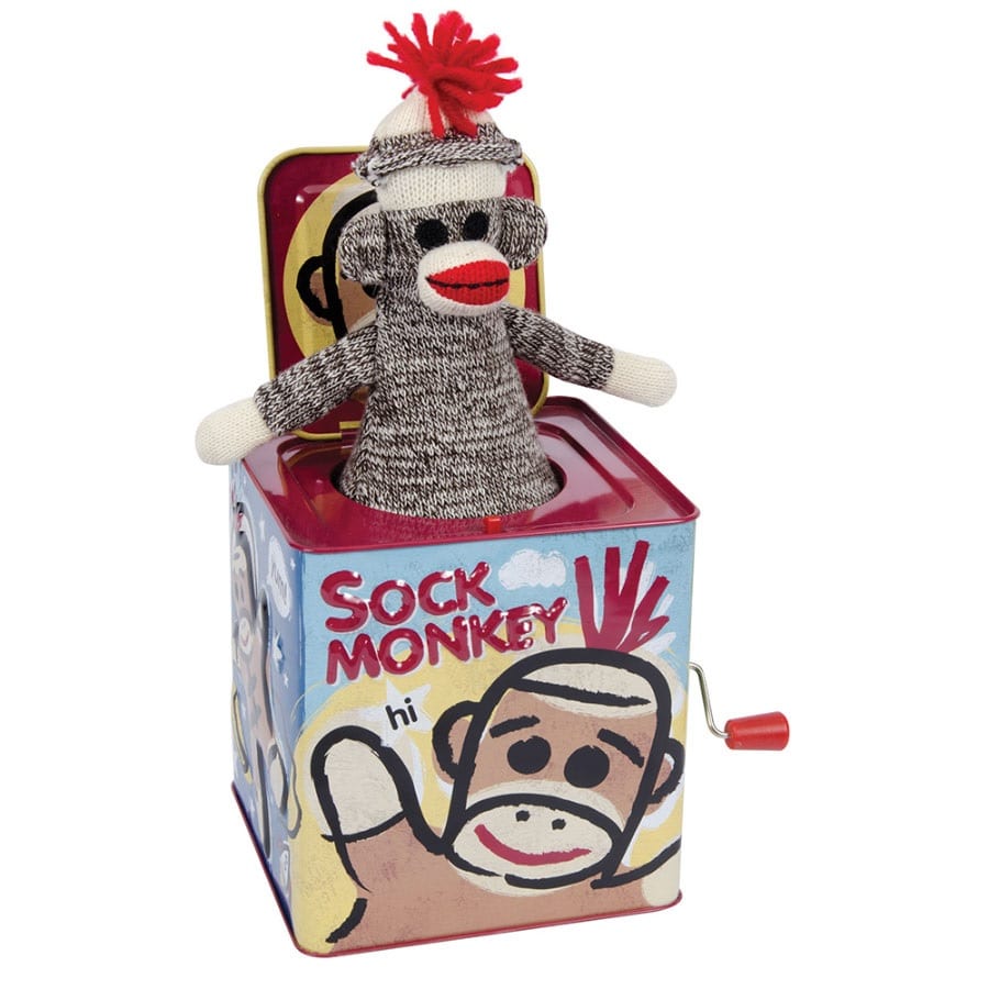 Fat Brain Toys Sock Monkey Jack in the Box